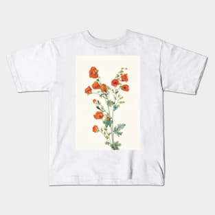 Scarlet globemallow - Botanical Illustration Kids T-Shirt